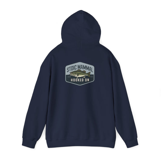 Stoic Mammal "Hooked On" Bass Fishing Hoodie - Classic Angler Pullover