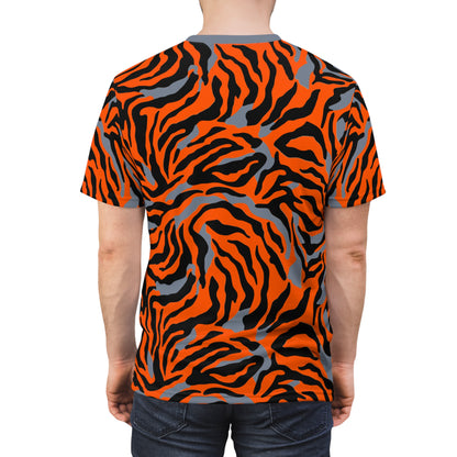 Cincinnati Fan Tiger Stripe Football Unisex Cut & Sew Tee