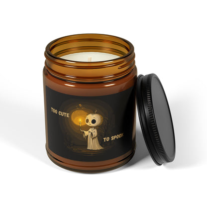 Halloween Too Cute To Spook Scented Soy Candle (Multi-Size, Amber Jar)