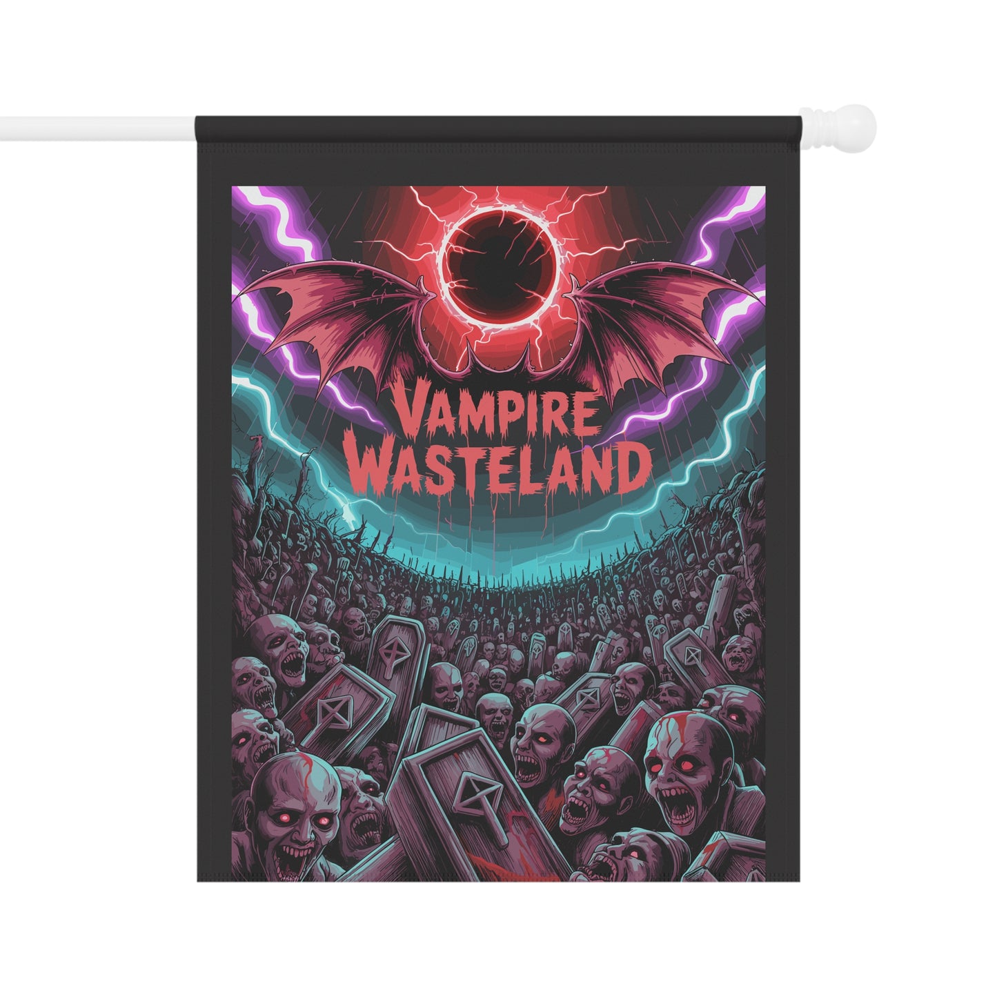 Vampire Wasteland Halloween Garden Banner, Spooky Outdoor Decor, Fall Flag, Fear the Flame Yard Art, Pumpkin Decorations