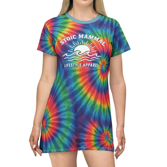 Classic Rainbow Swirl T Shirt Dress