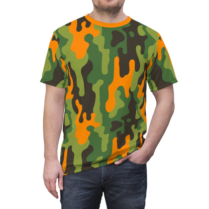 Camouflage Unisex Cut & Sew Tee, Urban Streetwear, Casual Wear, Nature Lover Gift, Outdoor Adventure Apparel