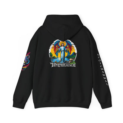 Temperance Angelic Back Sleeved And Front Designed Hooded Sweatshirt