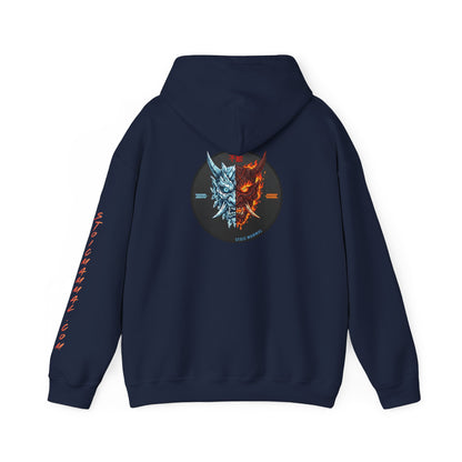 Fire and Ice Stoic Mammal Kanji Style Hoodie
