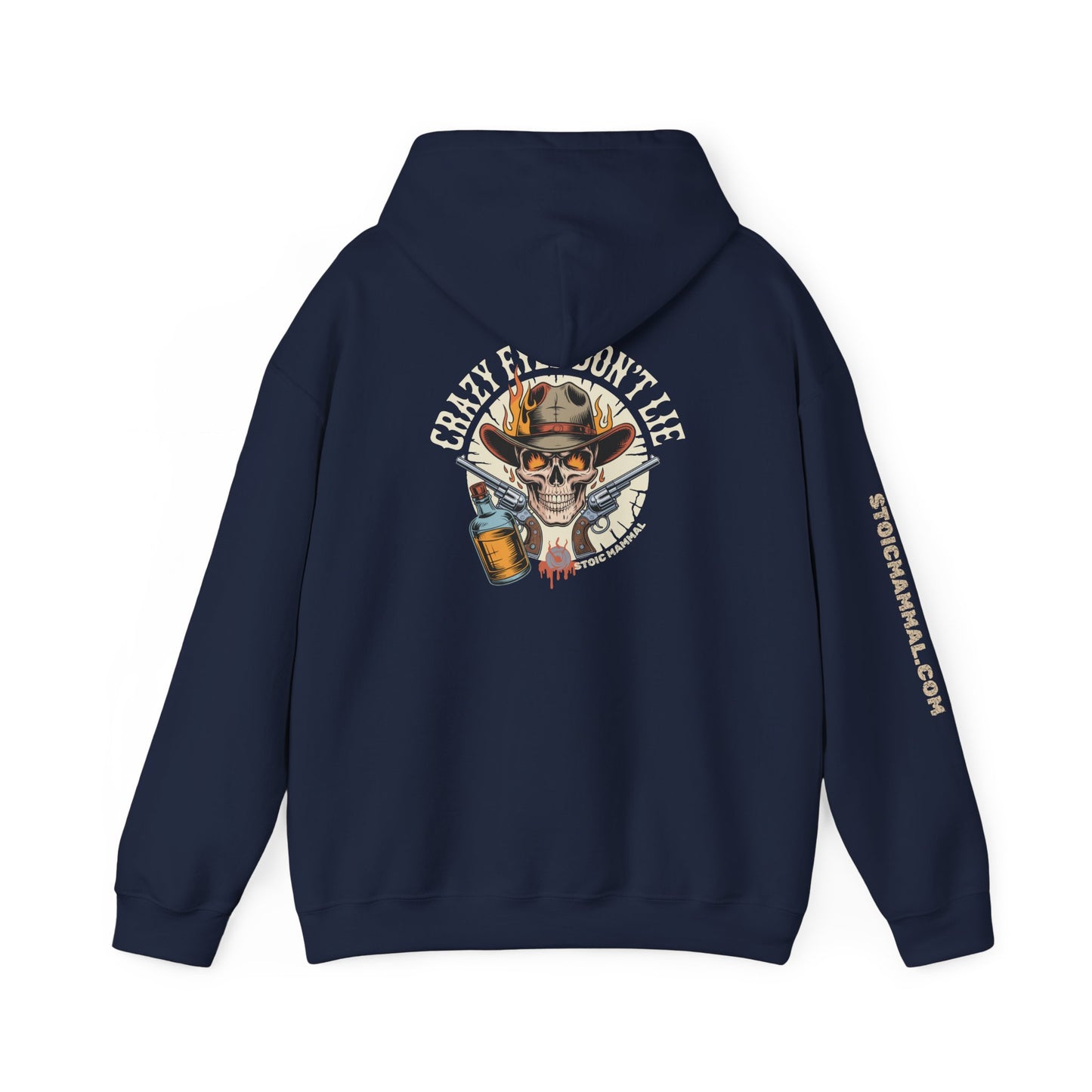Crazy Eyes Don't Lie Western Tattoo Skull Design Full Graphic Hoodie
