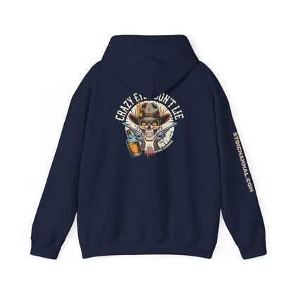 Crazy Eyes Don't Lie Western Tattoo Skull Design Full Graphic Hoodie