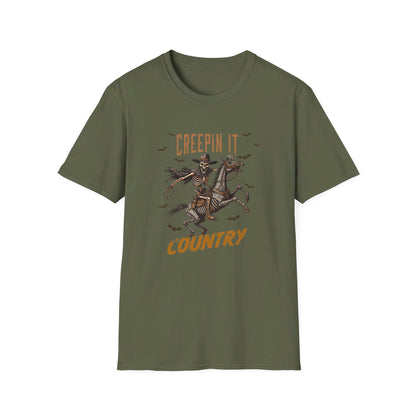 Creepin It Country Custom Skeleton T-Shirt