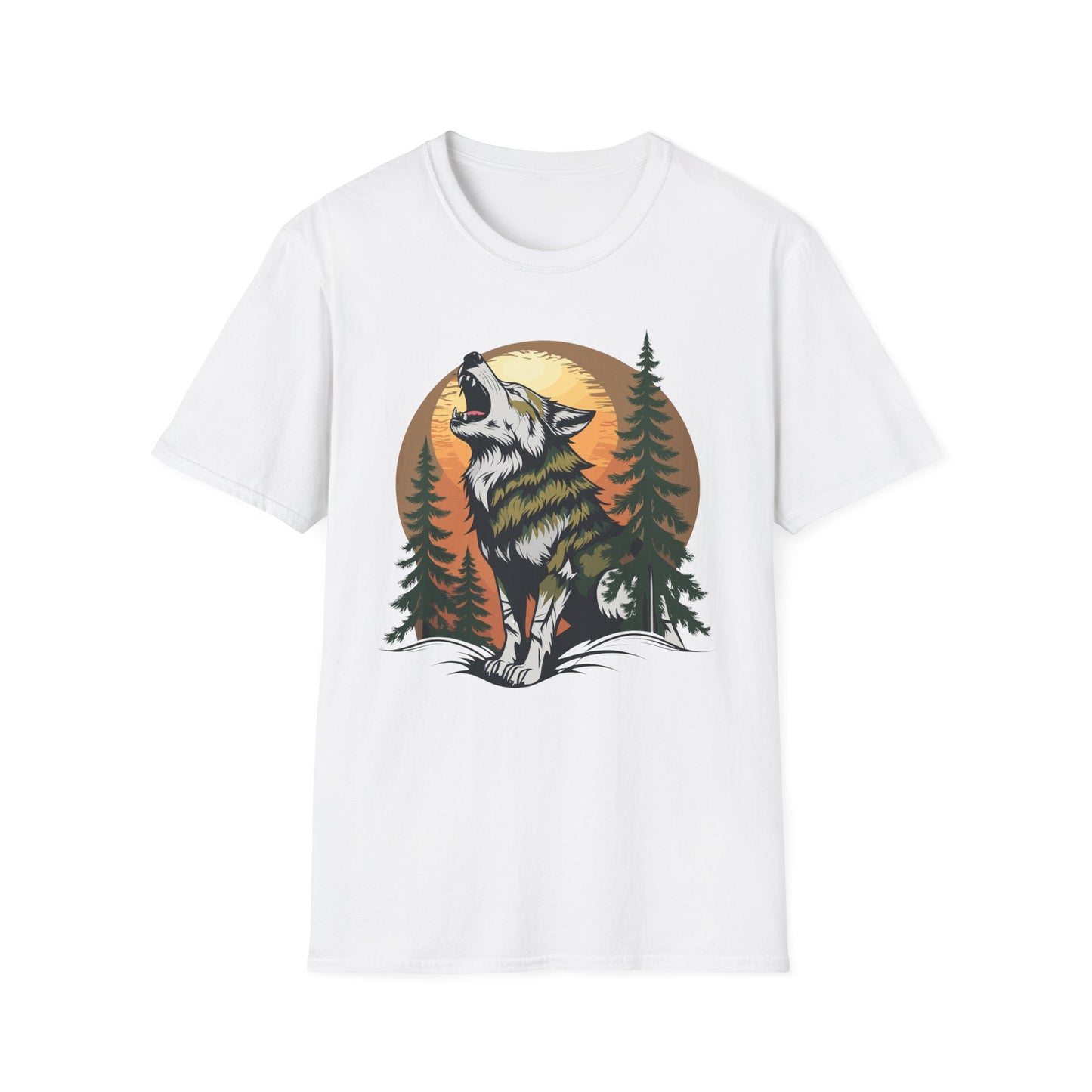 Howling Wolf Abstract T-Shirt