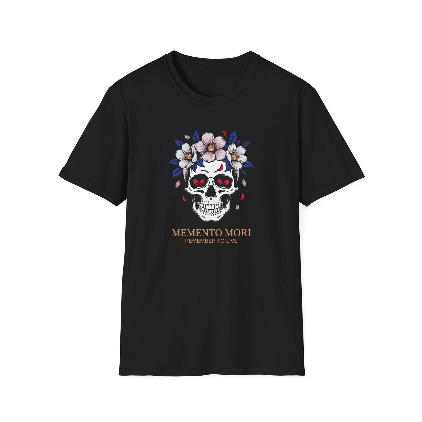 Memento Mori Floral Skull Tattoo Art T-Shirt