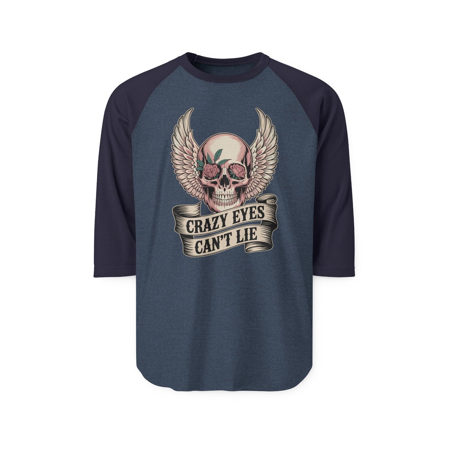 Crazy Eyes Can't Lie Stoic Mammal Album Tattoo Style Raglan Shirt