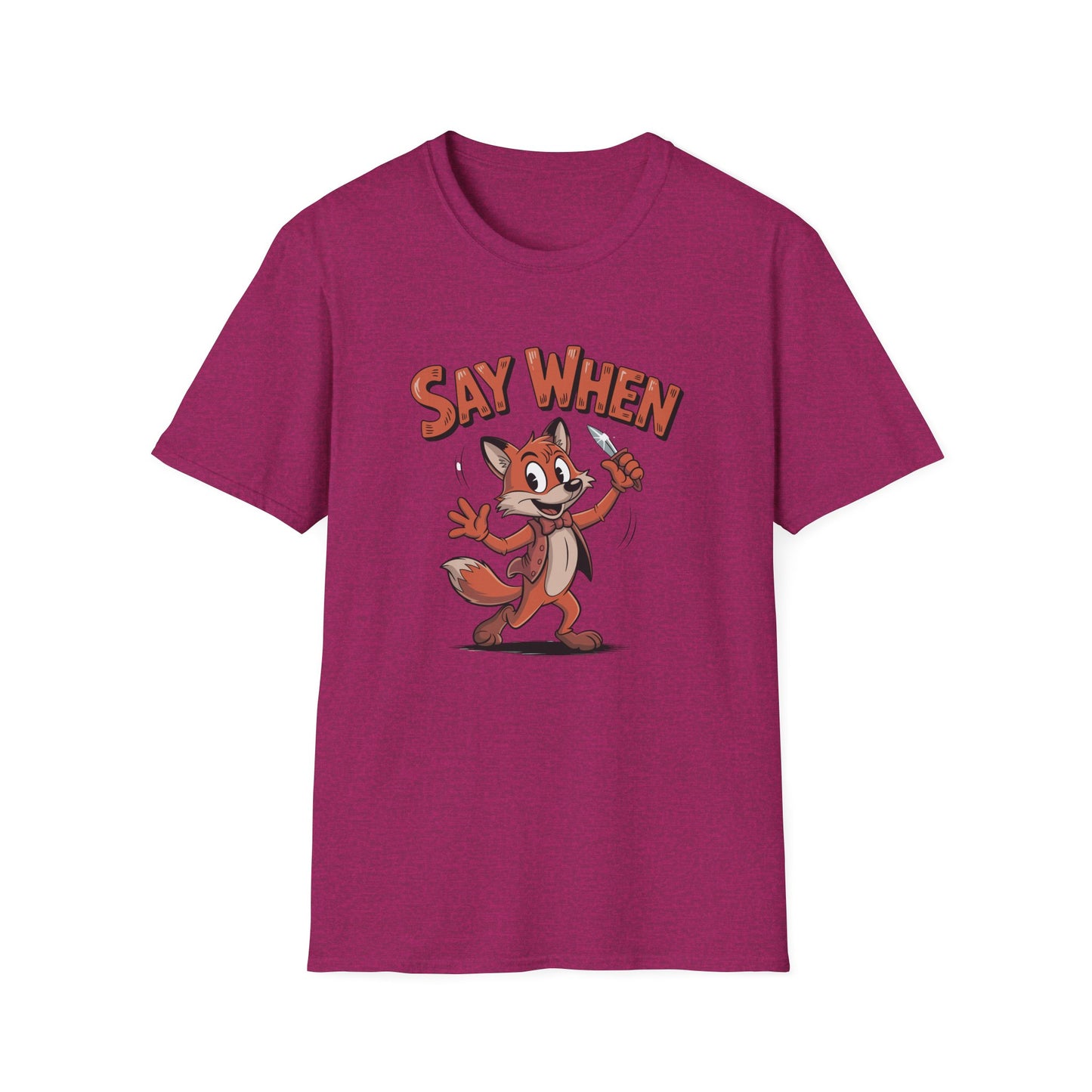 Flicker the Fox Say When T-Shirt  Vintage Dancing Dagger Fox Tee
