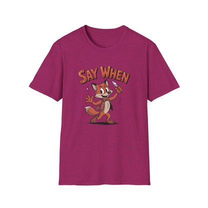 Flicker the Fox Say When T-Shirt  Vintage Dancing Dagger Fox Tee