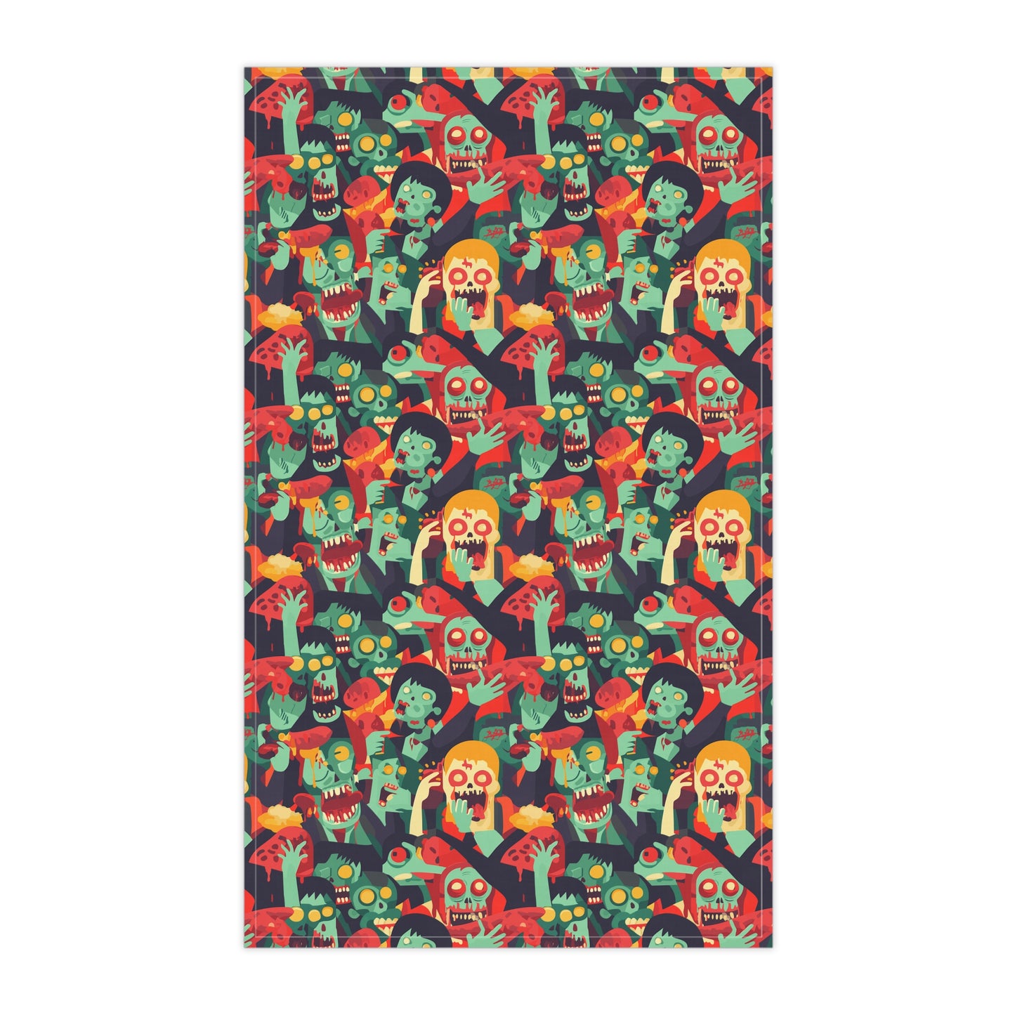 Halloween Zombies Eating Meat Kitchen Towel