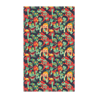 Halloween Zombies Eating Meat Kitchen Towel