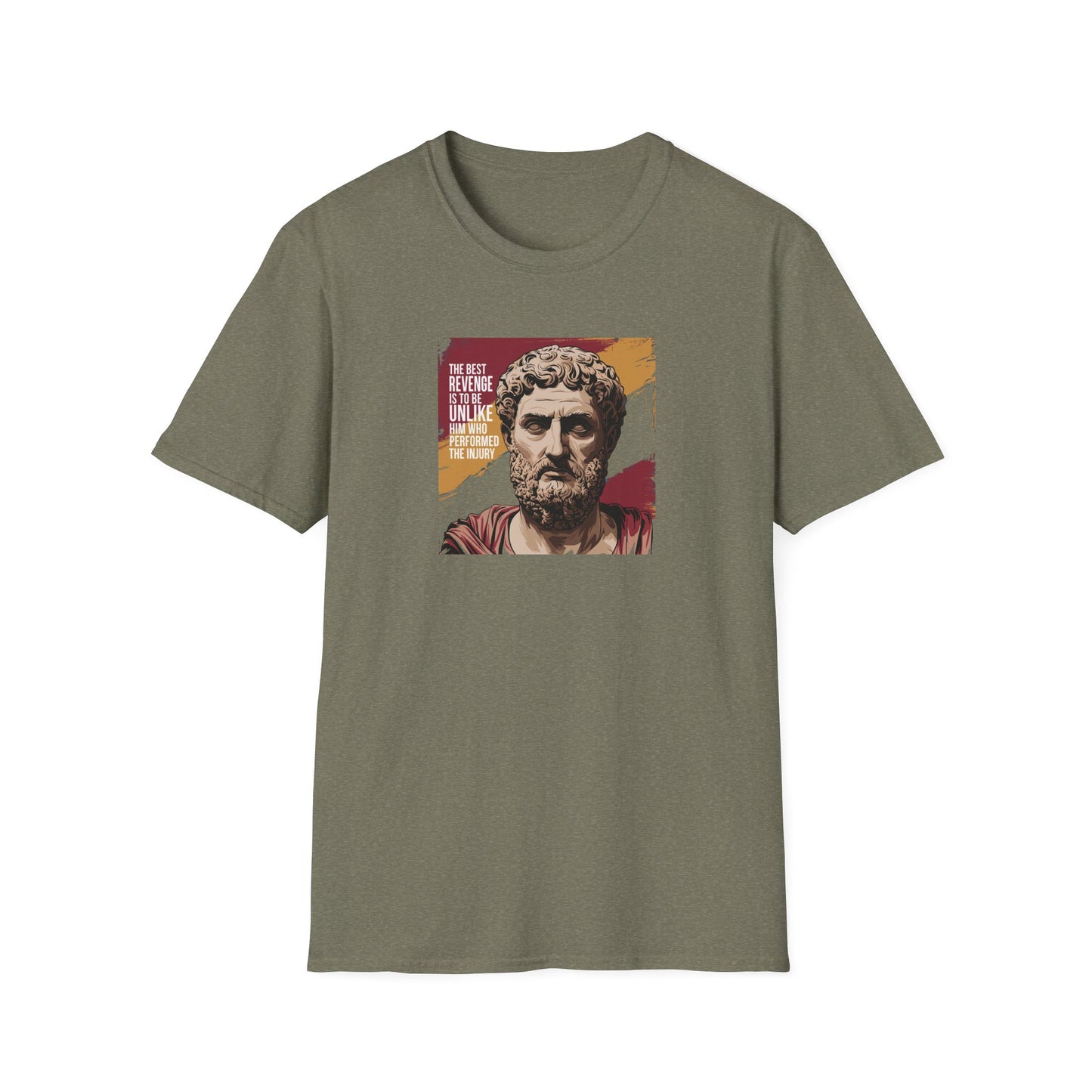 Marcus Aurelius Quote "The best revenge is to be unlike him who performed the injury" Unisex Softstyle T-Shirt
