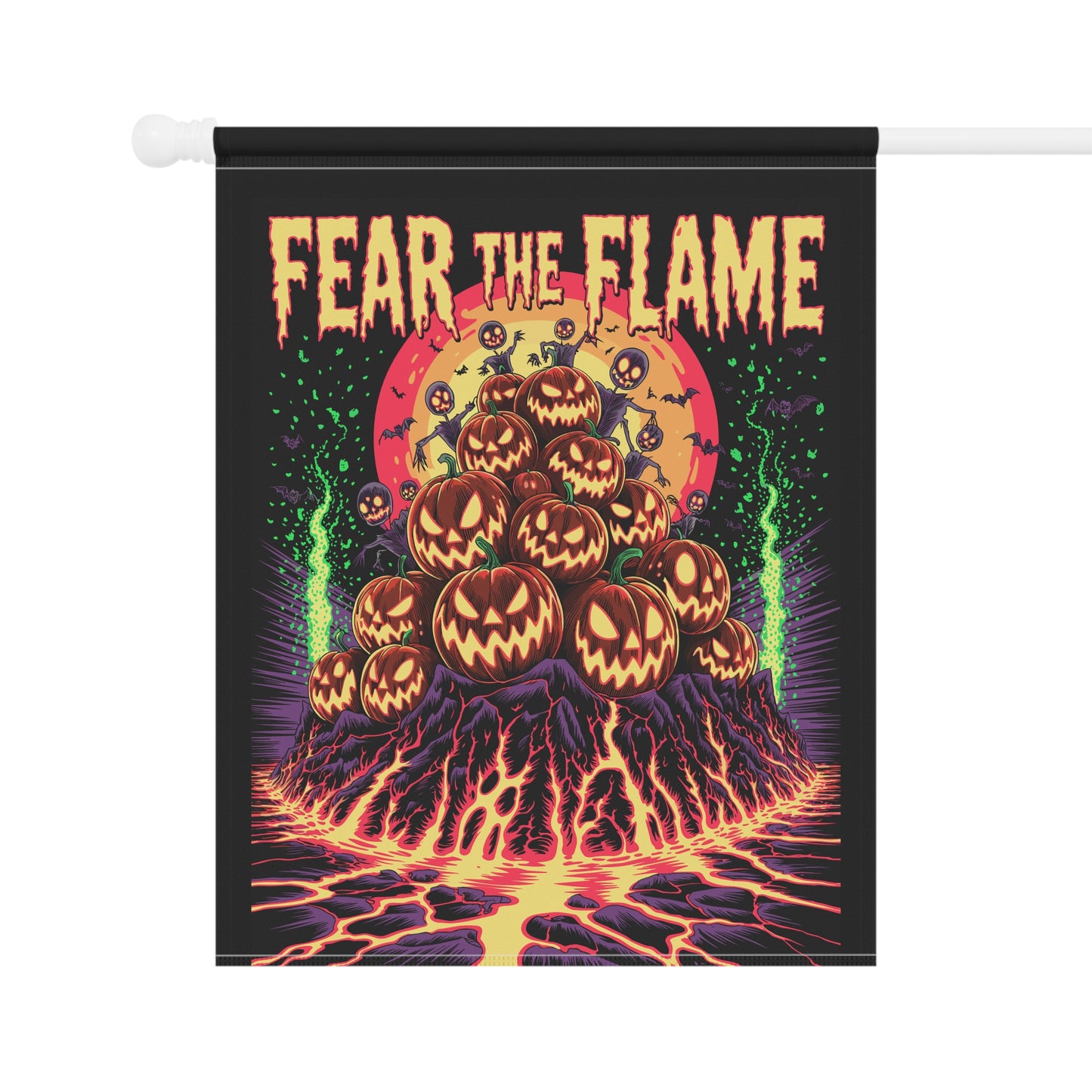 Halloween Garden Banner, Spooky Outdoor Decor, Fall Flag, Fear the Flame Yard Art, Pumpkin Decorations