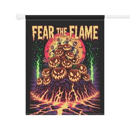 Halloween Garden Banner, Spooky Outdoor Decor, Fall Flag, Fear the Flame Yard Art, Pumpkin Decorations