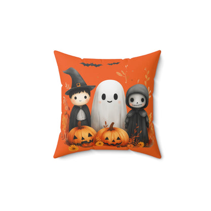 Halloween Witch, Ghost, and Ghoul Square Pillow