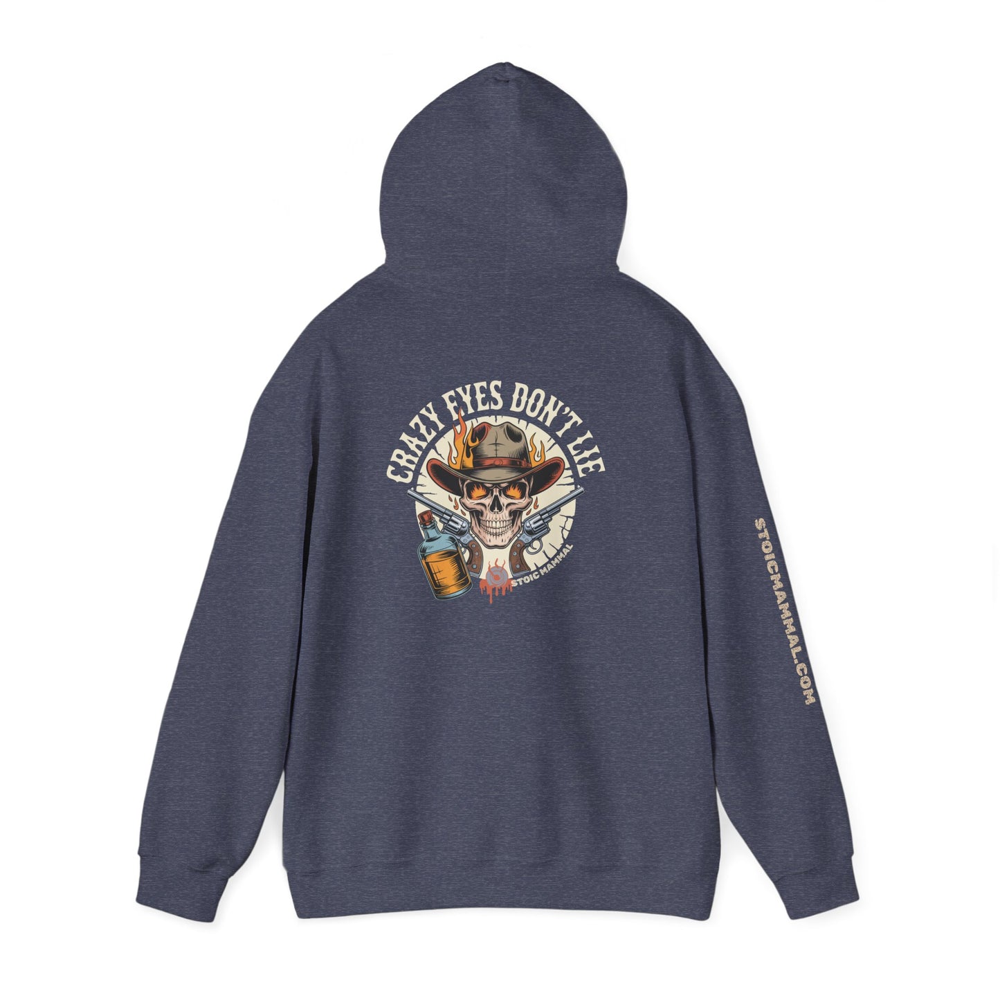Crazy Eyes Don't Lie Western Tattoo Skull Design Full Graphic Hoodie