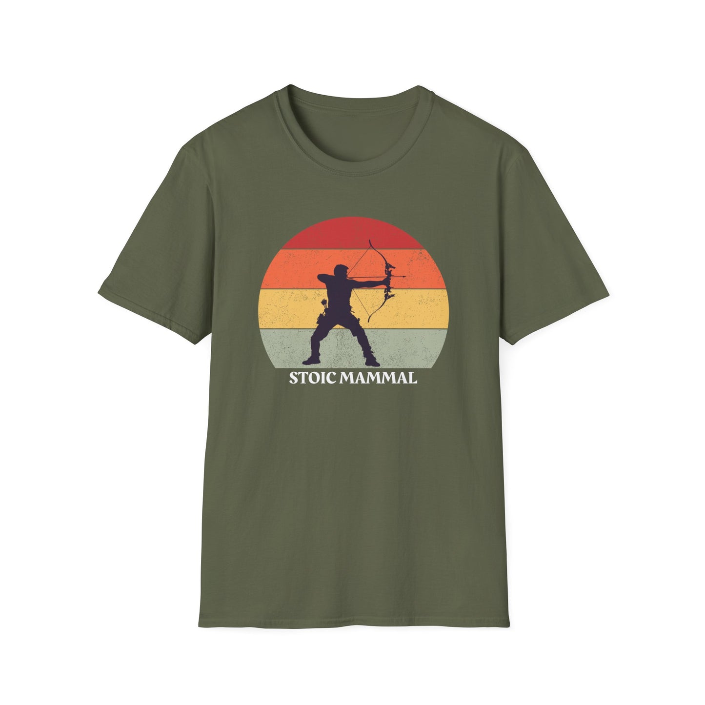 Bow Hunter Stance Retro Sun T-Shirt