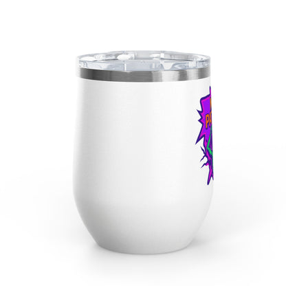 Mom Patrol Wine Tumbler | Fun Skeleton Design, Unique Gift for Moms, Halloween, Parties, Wine Lovers, Summer