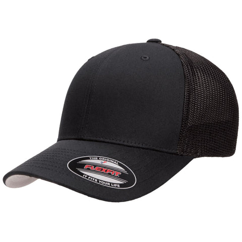 Custom Leatherette Patch Snap Back Mesh Trucker Hat