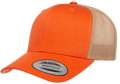 Feral Rustic Orange Khaki Camo Patch 6 Panel Mesh Trucker Hat