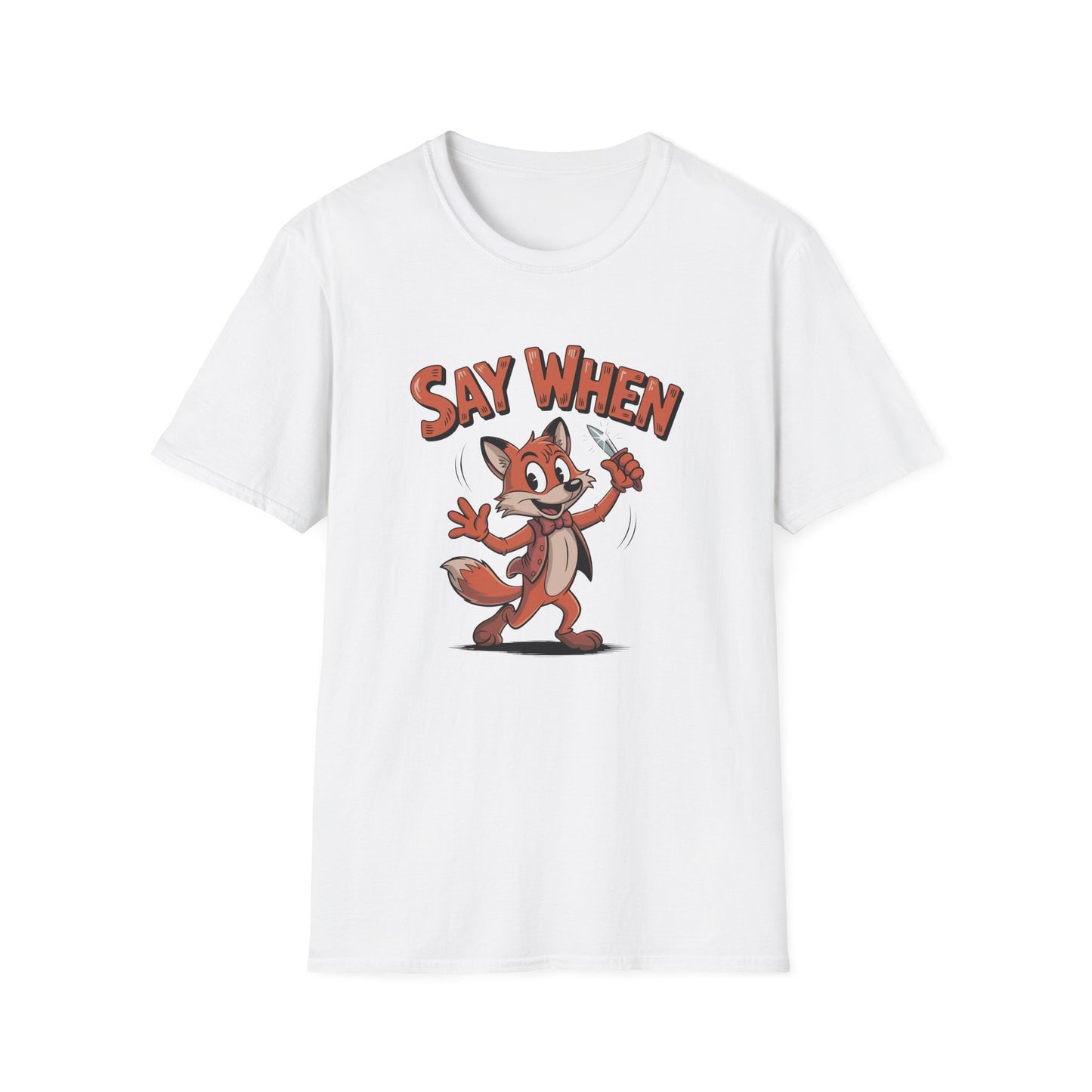Flicker the Fox Say When T-Shirt  Vintage Dancing Dagger Fox Tee