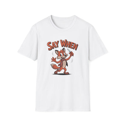 Flicker the Fox Say When T-Shirt  Vintage Dancing Dagger Fox Tee