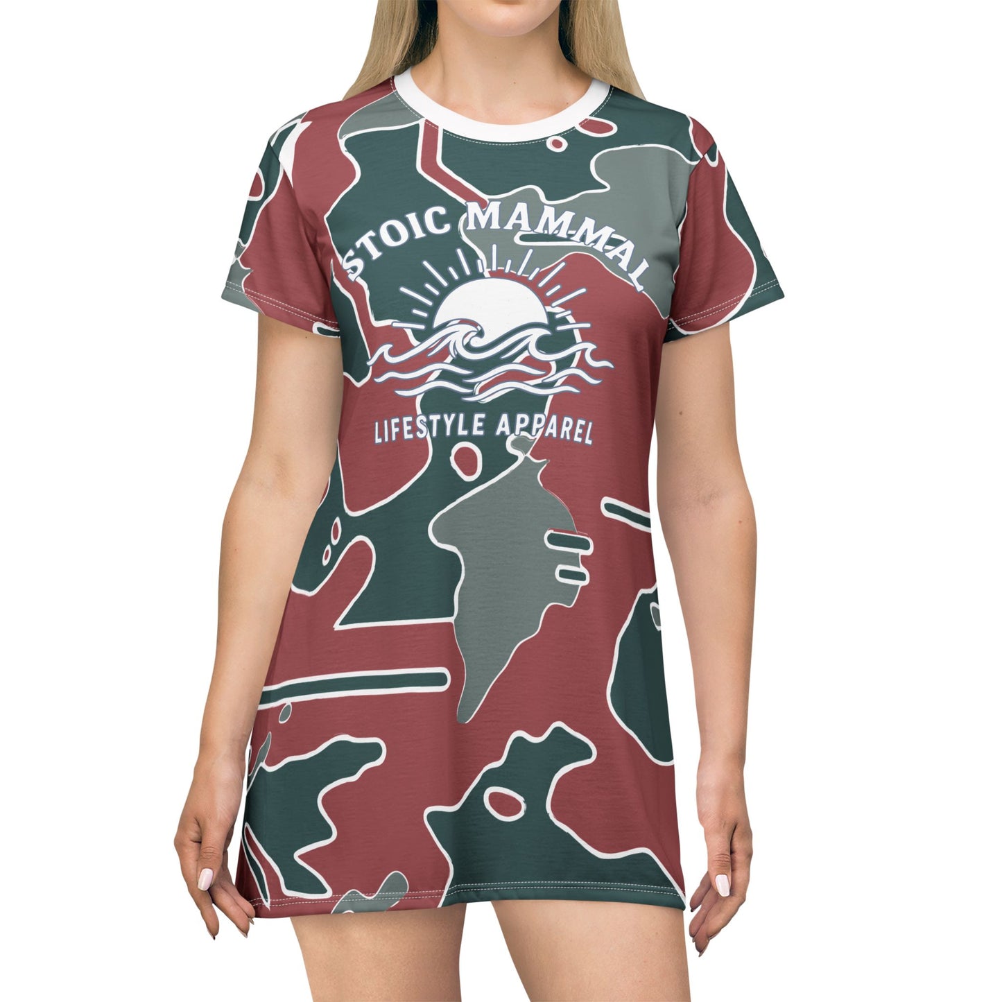 Wild Coast Camo T-Shirt Dress – Stoic Mammal Adventurewear for Bold Summer Style