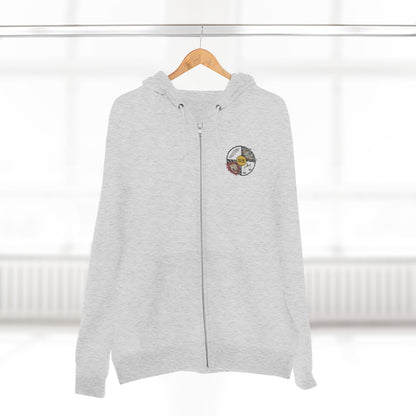 Warrior Spirit Samurai Bear Kanji Japanese Rising Sun Zip Hoodie