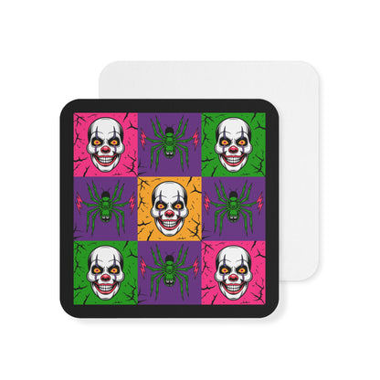 Acid Clown Halloween Coasters, Trick or Treat Drink Coasters, Halloween Decor, Party Supplies