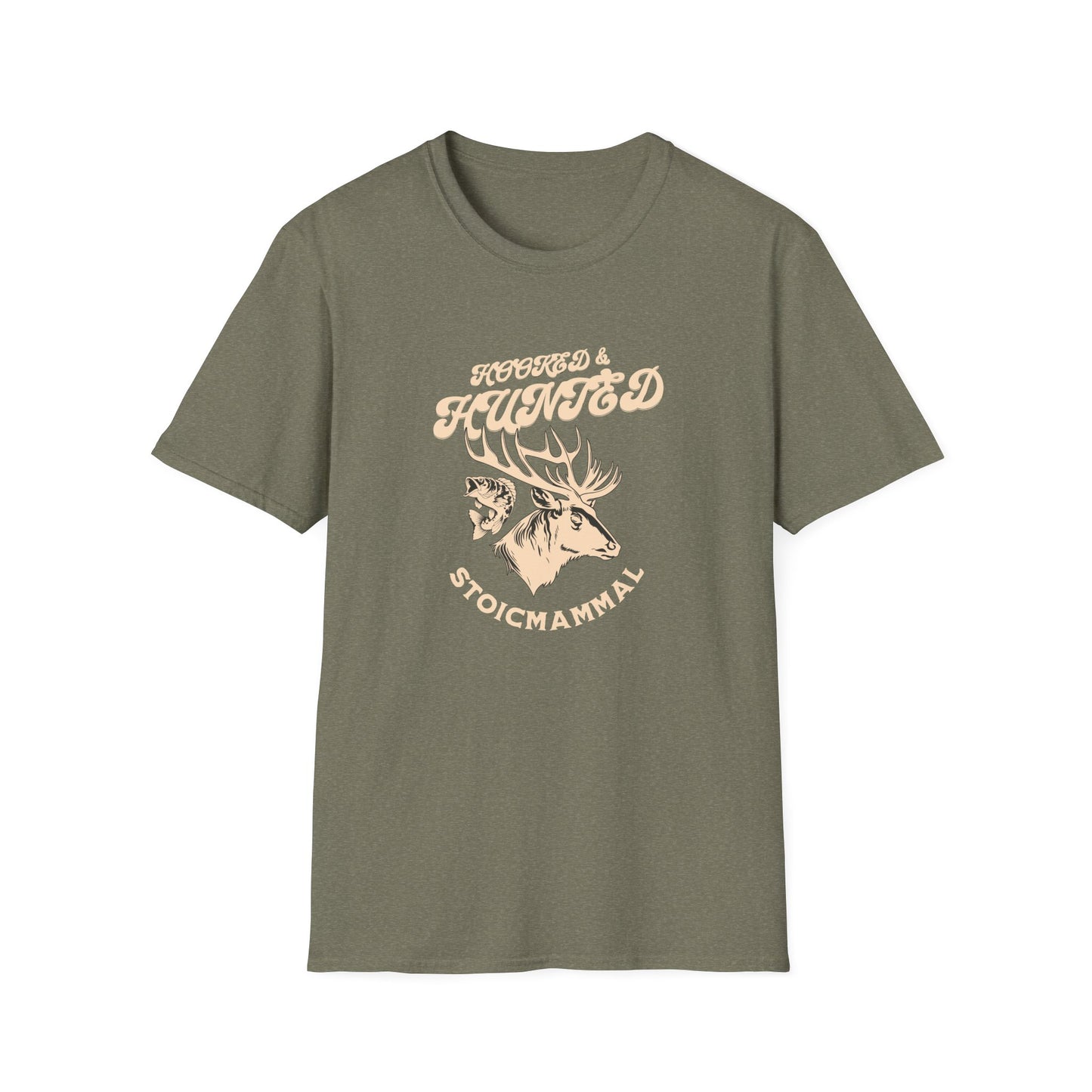 Hooked & Hunted Deer Fish Fishing T-Shirt