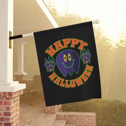 Happy Halloween Ghost Castles Garden & House Banner