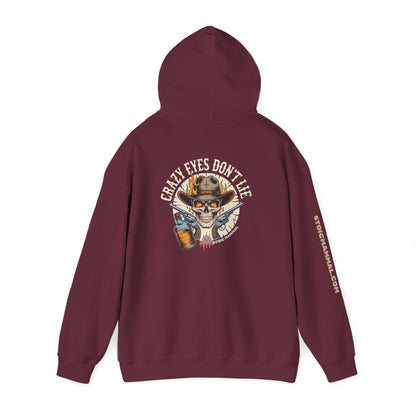 Crazy Eyes Don't Lie Western Tattoo Skull Design Full Graphic Hoodie