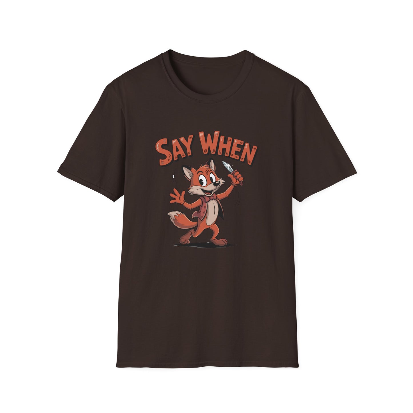 Flicker the Fox Say When T-Shirt  Vintage Dancing Dagger Fox Tee