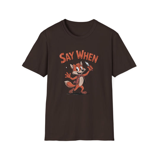 Flicker the Fox Say When T-Shirt  Vintage Dancing Dagger Fox Tee