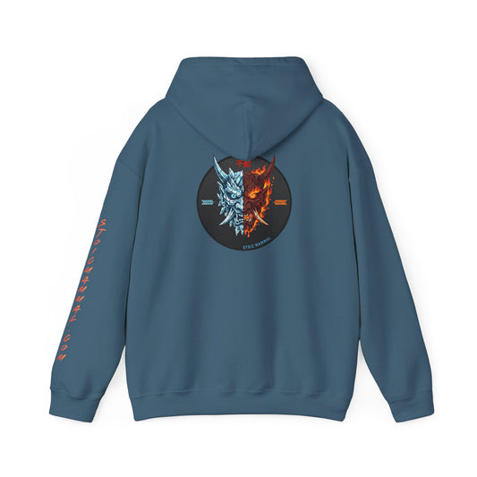 Fire and Ice Stoic Mammal Kanji Style Hoodie