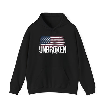 Unbroken Tattered American Flag Unisex Heavy Blend™ Hooded Sweatshirt