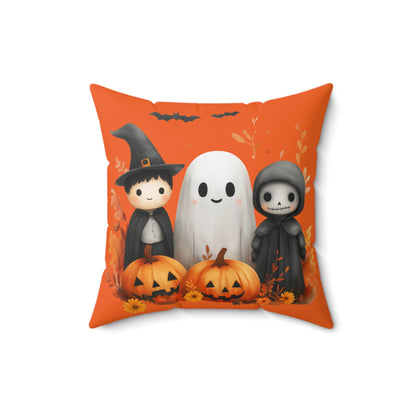 Halloween Witch, Ghost, and Ghoul Square Pillow