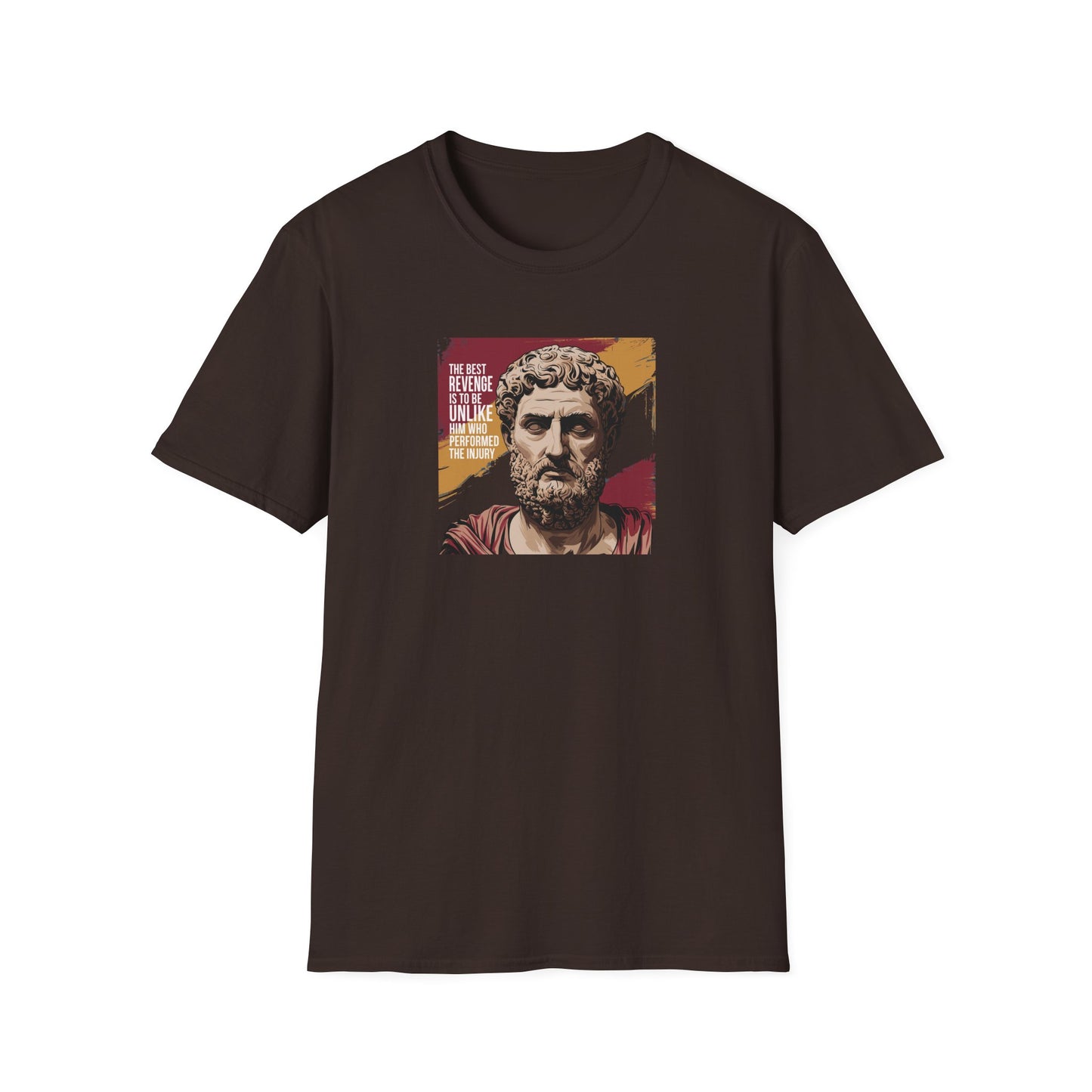 Marcus Aurelius Quote "The best revenge is to be unlike him who performed the injury" Unisex Softstyle T-Shirt