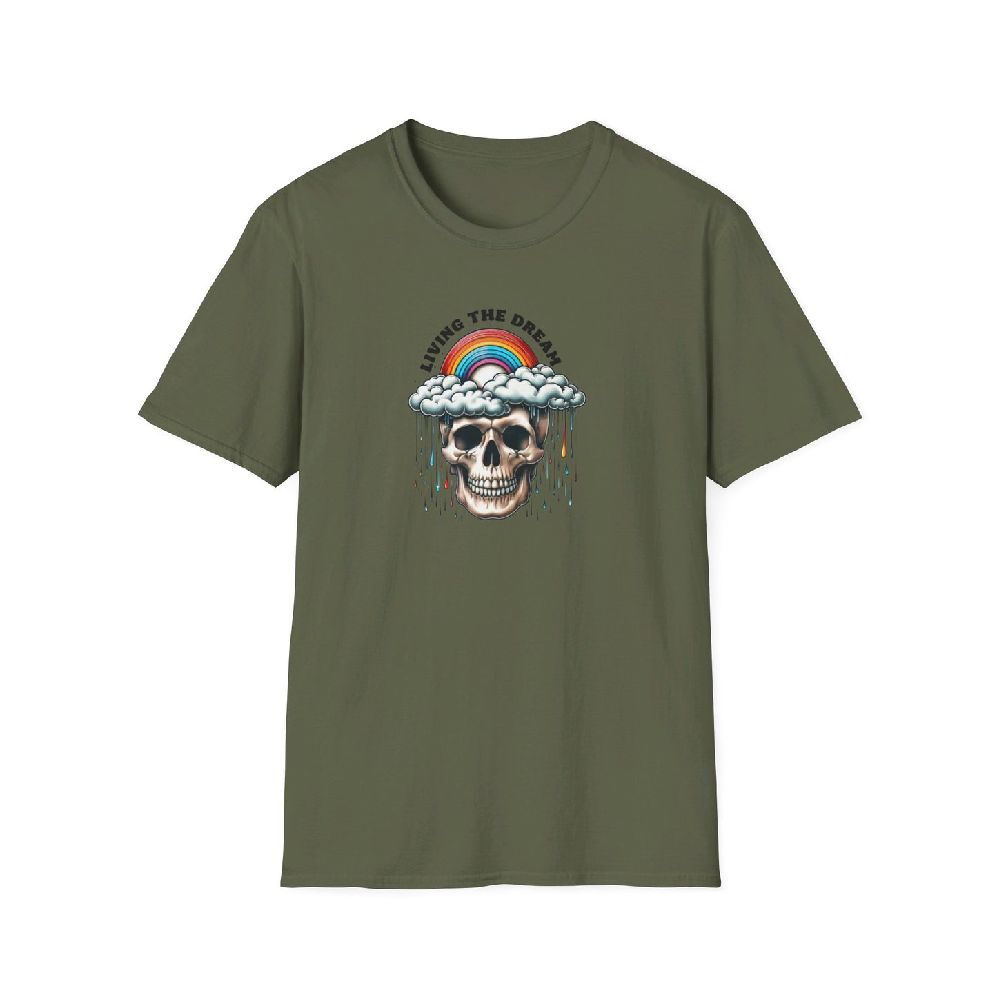 Living The Dream Vibrant Skull T-Shirt