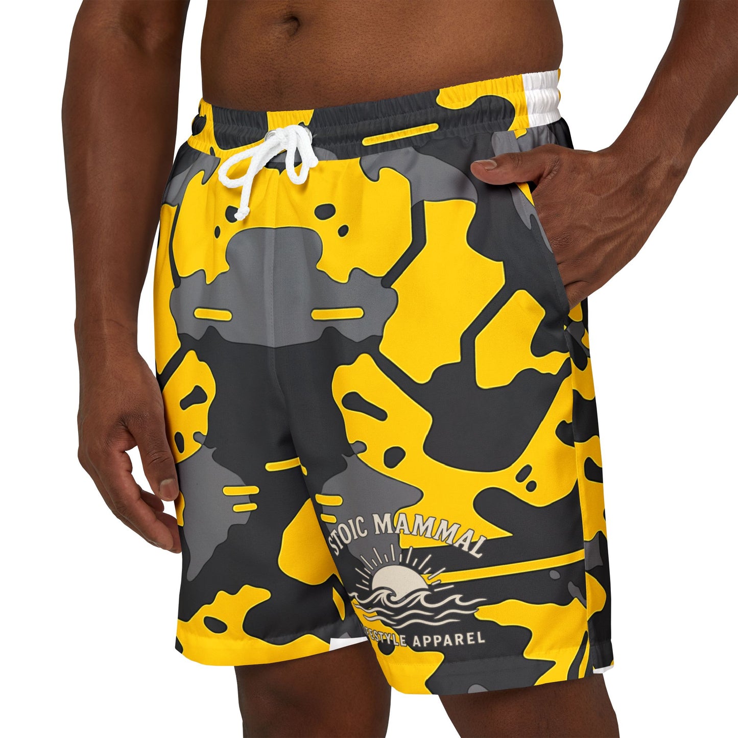 Hazard Shoreline Swim Shorts  Stoic Mammal Tactical Camo Trunks for Bold Water Warriors