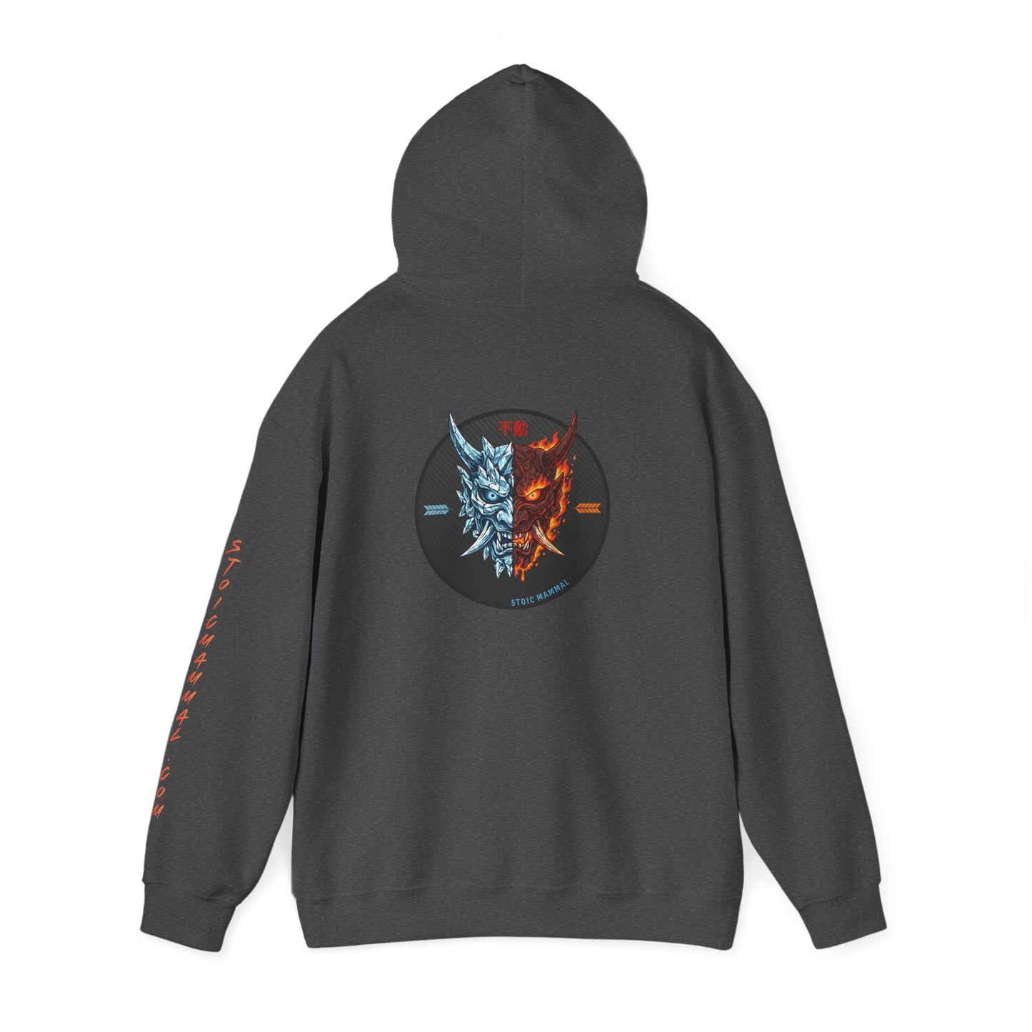 Fire and Ice Stoic Mammal Kanji Style Hoodie