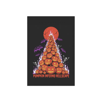 Pumpkin Inferno Hellscape Halloween Garden Banner, Spooky Outdoor Decor, Fall Flag, Fear the Flame Yard Art, Pumpkin Decorations