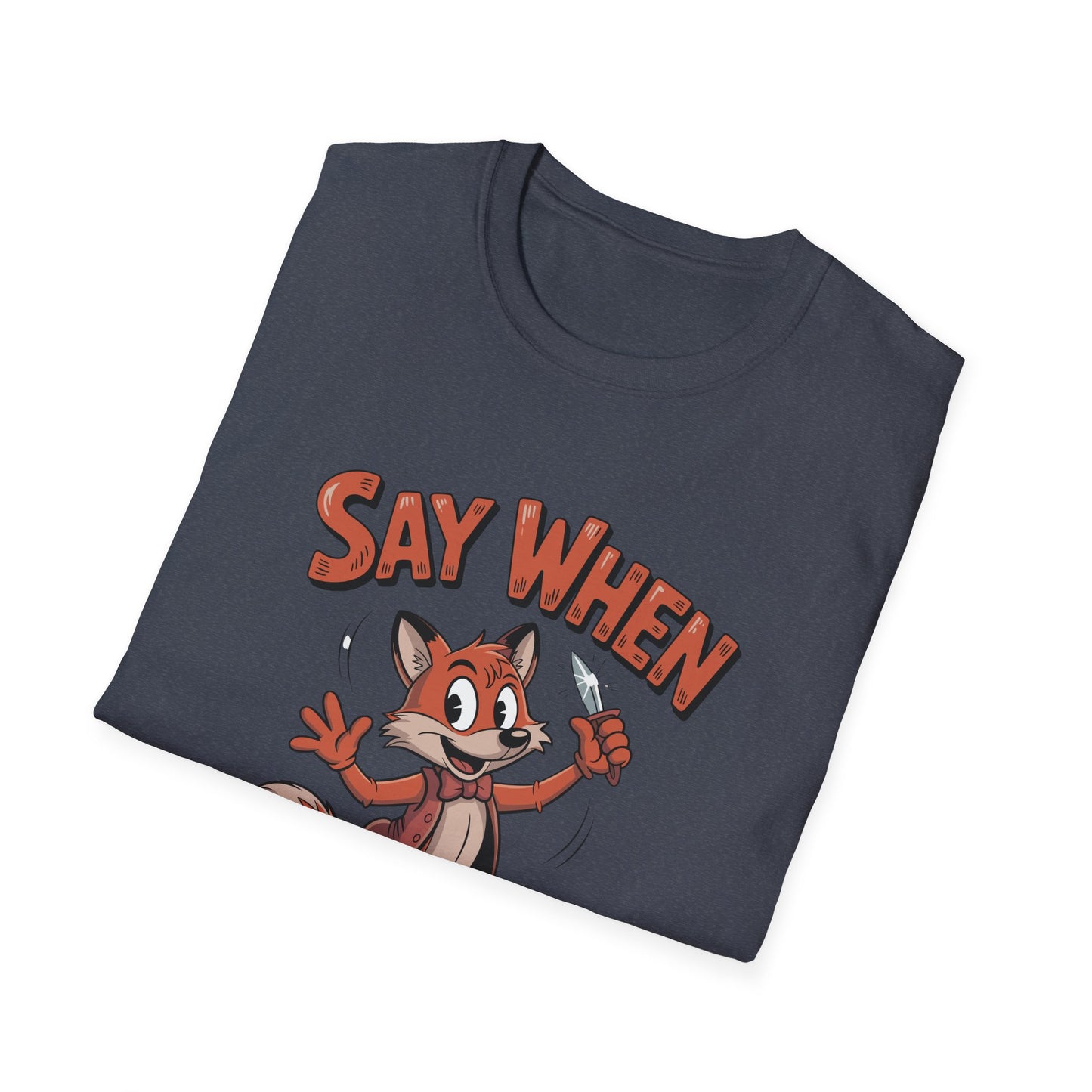 Flicker the Fox Say When T-Shirt  Vintage Dancing Dagger Fox Tee