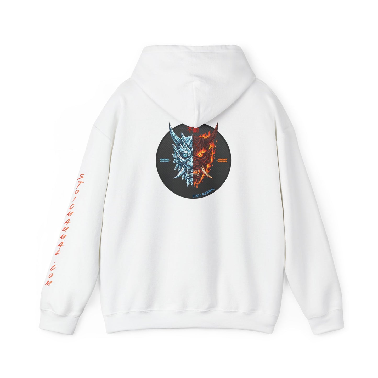 Fire and Ice Stoic Mammal Kanji Style Hoodie