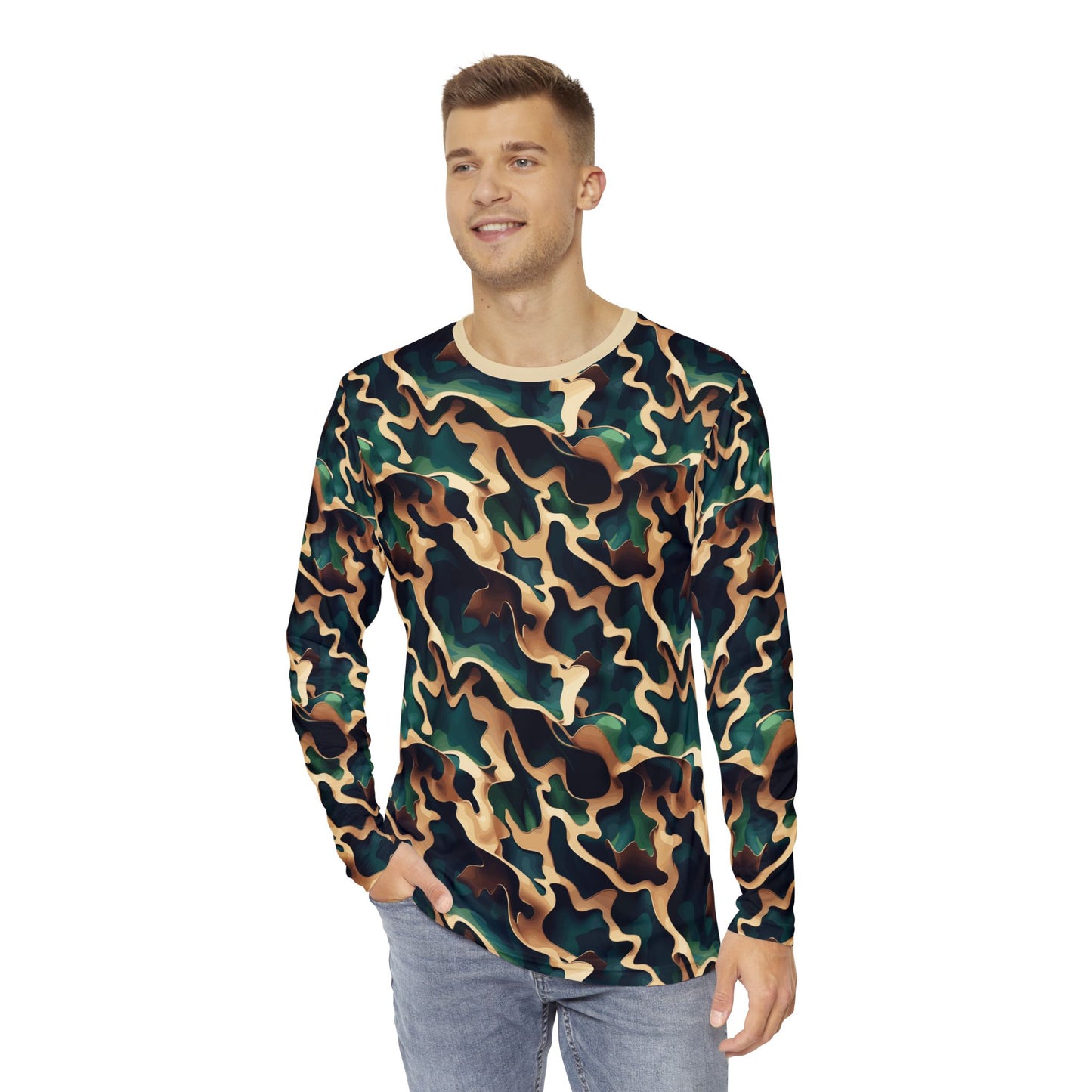 Adaptive Woodland Rebirth Digital Camo Stealth Tactical Long Sleeve Shirt