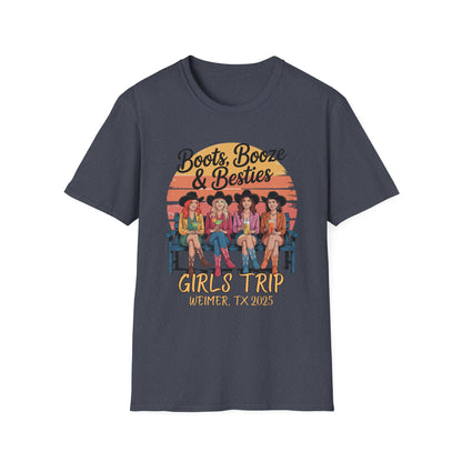 Debbie's Girls Trip Unisex T-Shirt, Boots Booze & Besties Tee, Fun Group Vacation Shirt, Friendship Gift, Summer Travel Apparel