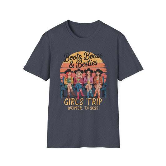 Debbie's Girls Trip Unisex T-Shirt, Boots Booze & Besties Tee, Fun Group Vacation Shirt, Friendship Gift, Summer Travel Apparel